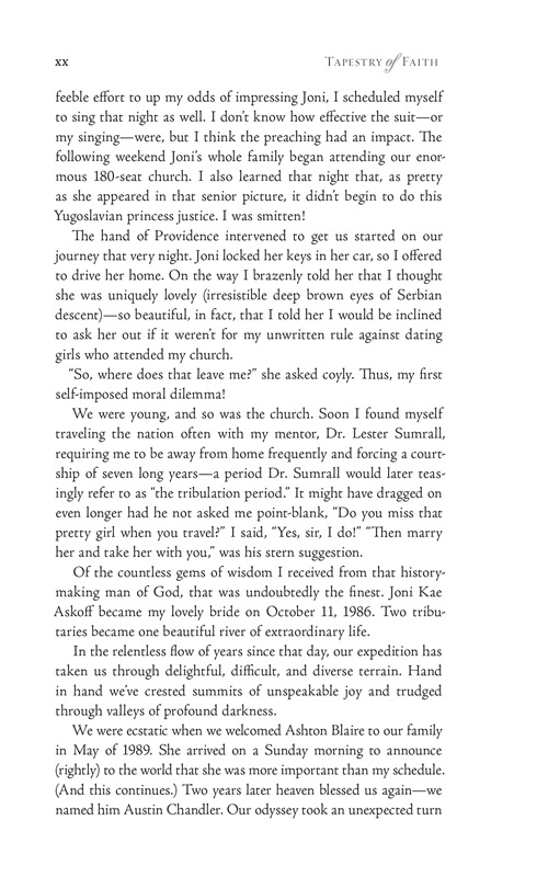 The Forword from Joni Parsley's new book - Tapestry of Faith